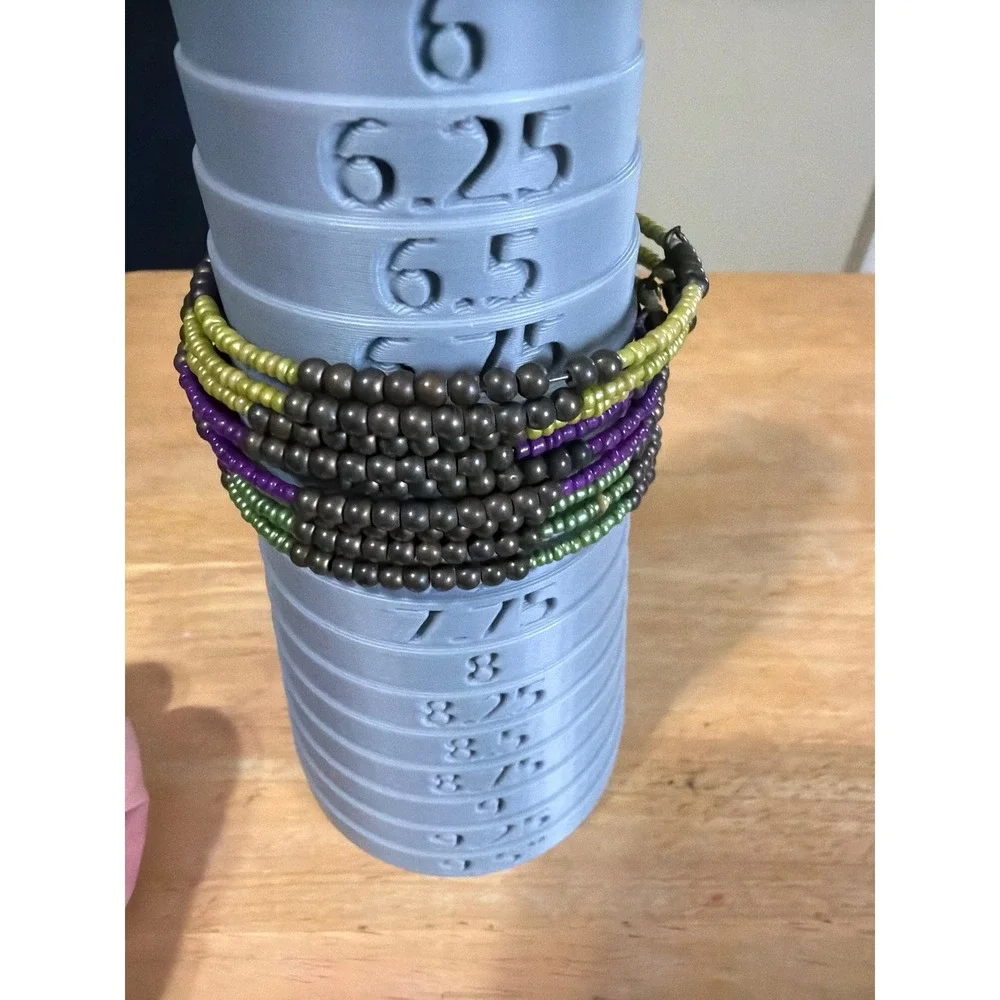 Boho Multi Strand Seed Bead Cuff Bracelet Purple Lime Green Bronze 910